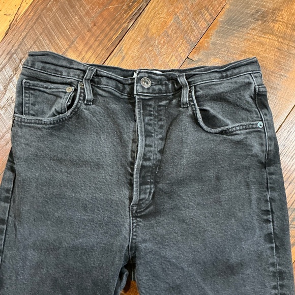 AGOLDE Riley High Rise Straight Crop Jeans in Panoramic Black Wash Women’s Sz 28 - Picture 7 of 13